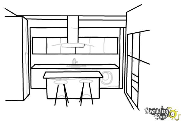 How to Draw a Kitchen - DrawingNow