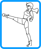 Girl kicking coloring page